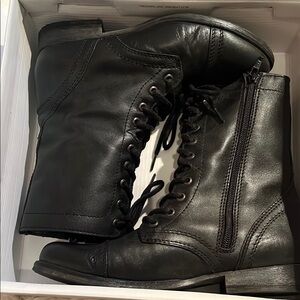 Steve Madden Black Combat Boots size 8